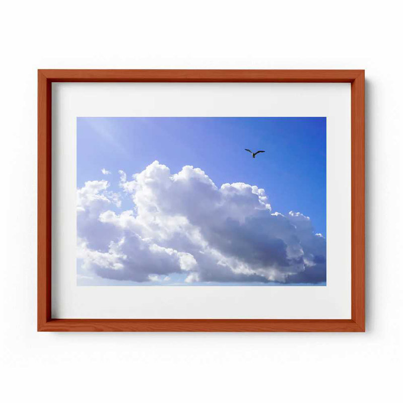 Every Cloud Print by Joseph Regan, 14" H x 16" W x 0.75" D, Cherry