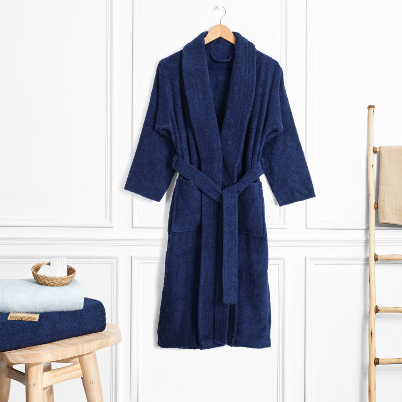 Peignoirs 100% coton turc, robes de chambre légères et absorbantes, Marine, 3TG
