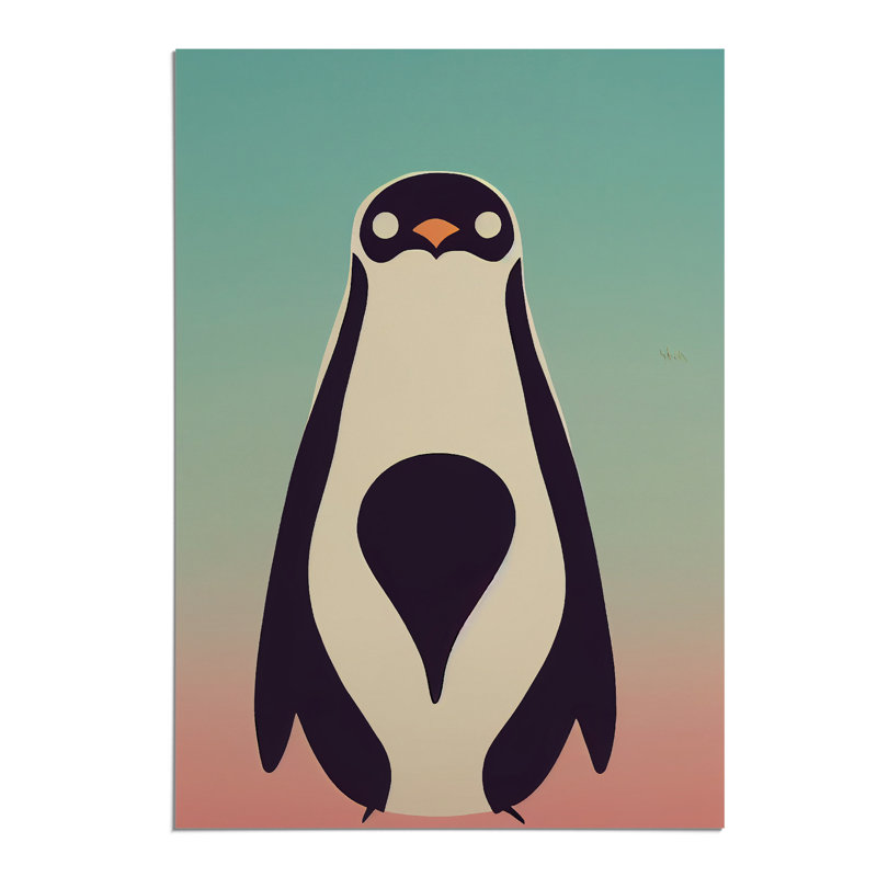 Penguin in Abstract No.6 - Wall Art, 59.4cm H x 42cm W x 3cm D, Paper, No Matte