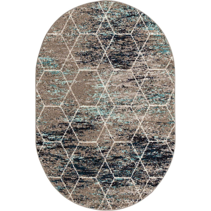 Johnstonville Geometric Indoor Rug, Oval 4'1" x 6'1"