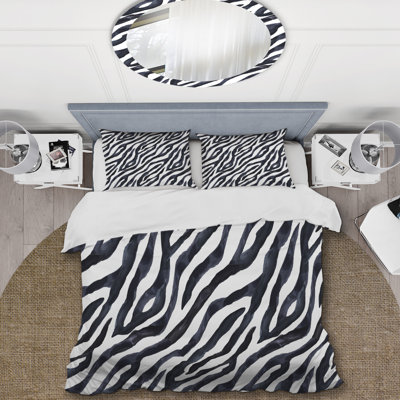 Ensemble de housse de couette en microfibre noir / blanc 3 pièces