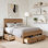 Lit de rangement élégant en bois, aucun sommier nécessaire
