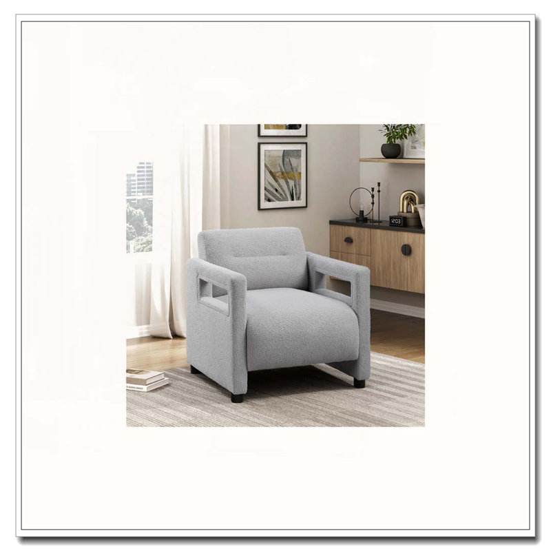 Fauteuil d'appoint Boucle Upholstery, Gris