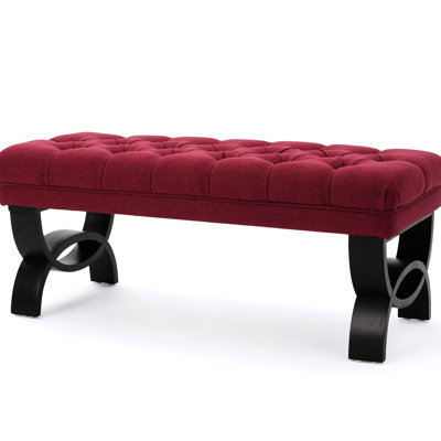 Elegant Red Fabric With A Traditional Look And Exquisite Button Tufting Sophisticated Style Modern Half-Circle Base