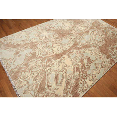 Aeronwen One-of-a-Kind Rectangle 6' X 9' Wool Area Rug in Beige
