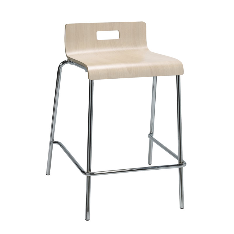 Jive Counter Height Stool Plywood Shell Low Back, Natural
