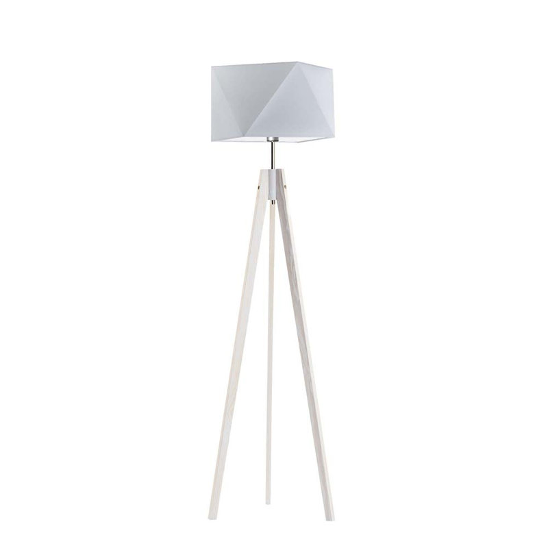 Ayaaz 144cm Tripod Floor Lamp, Light Grey, White