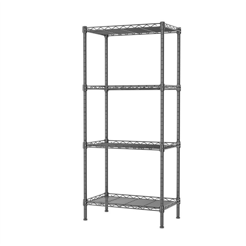 17.32'' W Metal Shelving Unit, Matte Black