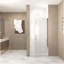 Porte de douche pivotante avec cadre en aluminium, porte de douche demi-cadre avec poignée en acier inoxydable