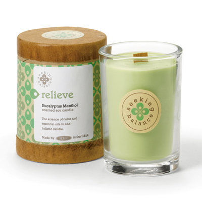 Bougie en pot parfumée Soulagement d'eucalyptus menthe