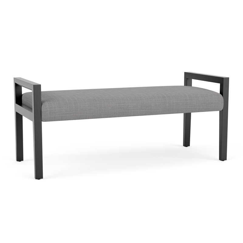 Banc en bois 2 places Brooklyn, Chambray Gray, Black