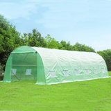 26' x 10' x 7' Walk-In Greenhouse Tunnel, Large Gardening Plant Hot House Portable Tunnel Tent