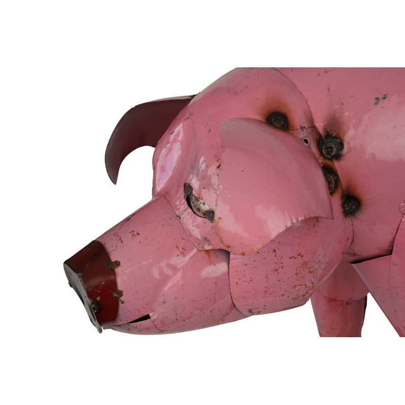 Figurine en métal recyclé porc Maricela