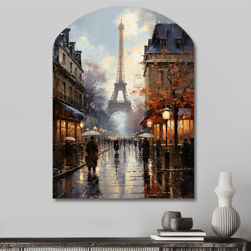 Garofalo - Paris, art mural asymétrique en métal, arche traditionnelle, H 34 po x l 25 po