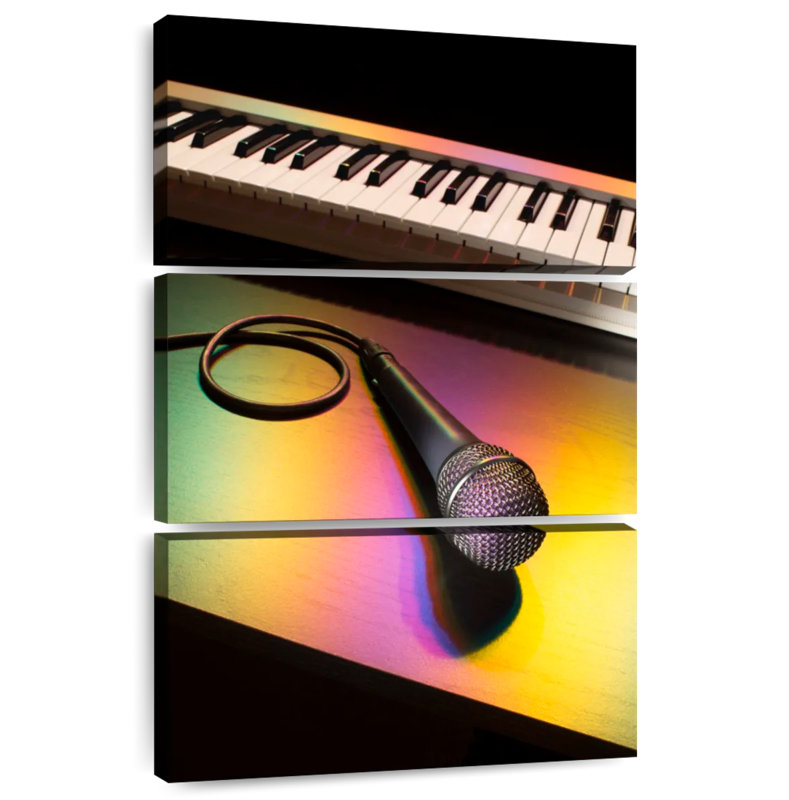 Abarca Microphone And Piano, 74" H x 48" W