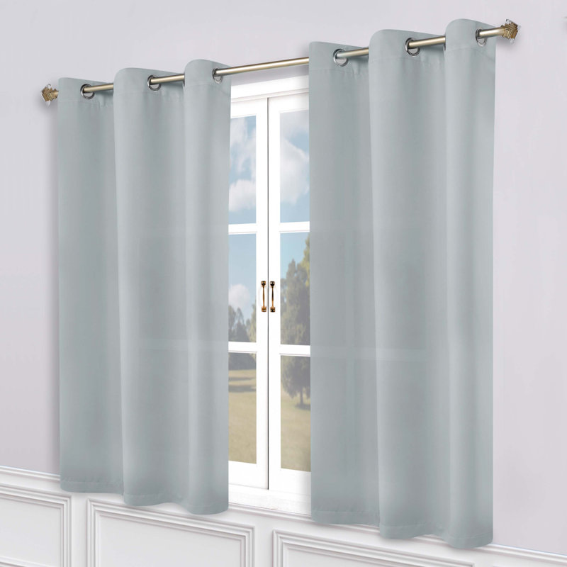 Paire de rideaux obscurcissant avec œillets Millendon, L 42 po x L 63 po, Bleu pierre