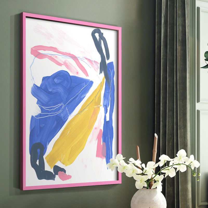 Feedback Loop II Framed Print - Solid Wood, 10" H x 8" W, Pink