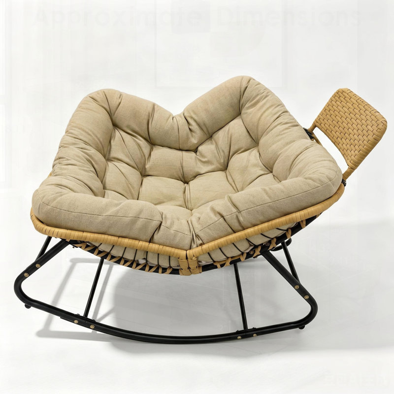 Fauteuil à bascule Papasan, khaki, Kaki