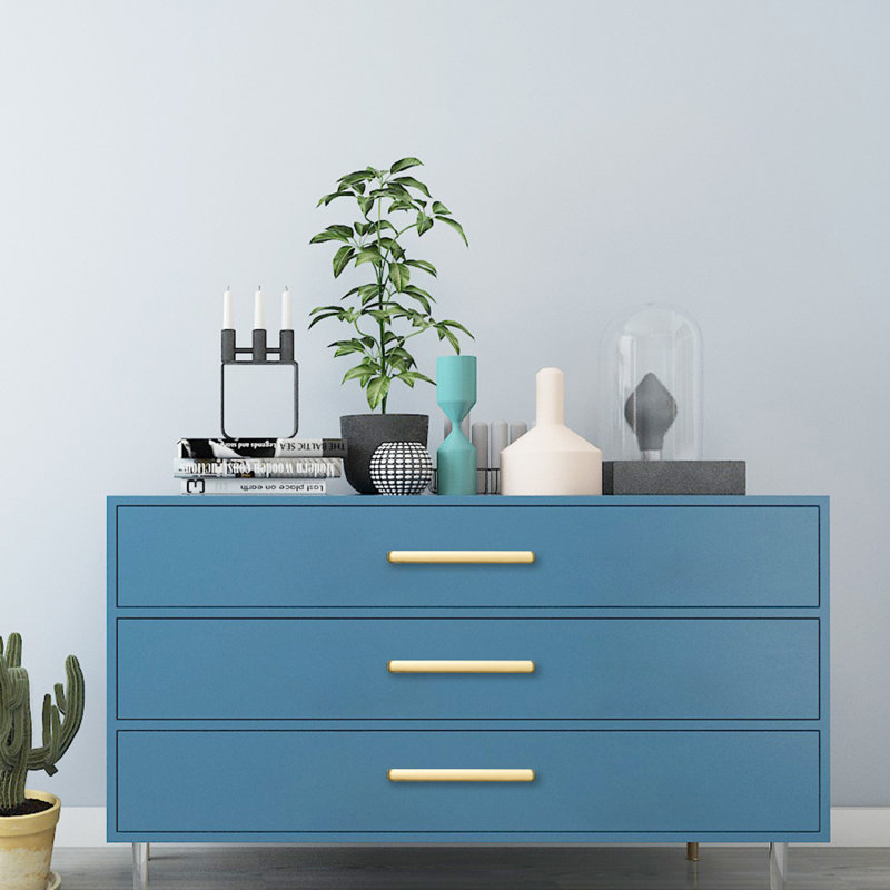 Poignée à tirer Utopia Alino Marino - Poignées décoratives à tiroirs pour armoires et tiroirs - Quincaillerie d'armoire rétro avec finition or poli à la main - Poignée à tirer en métal, d'un centre à l'autre de 5,0 po (ensemble de 5)