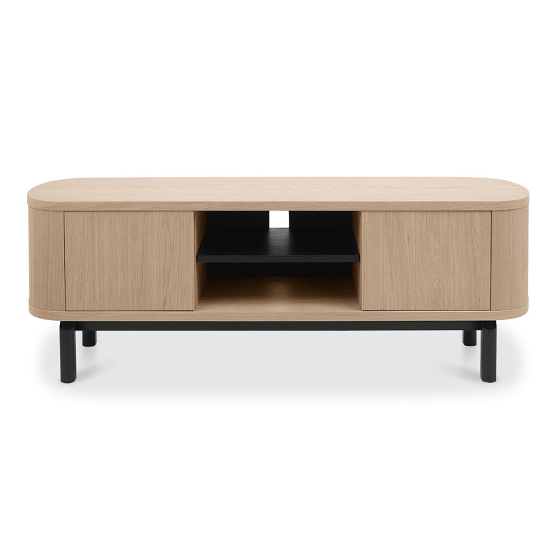 TV Stand for TVs up to 65", Beige Wood