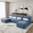 Blue+U-shaped+4 Seat