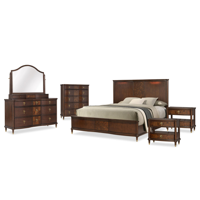 Moscote Solid Wood 6-Piece Bedroom Set, King