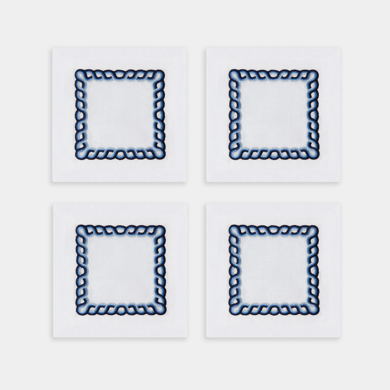 Bodrum Ropework Embroidered Cocktail Napkins