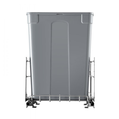 Pull-Out Trash Can, 35 QT x2 Double Under Mount Kitchen Waste Container, Heavy-Duty Garbage Recycling Bin with Door Kit and Soft Close Slide, Sink, Under Counter (Grey), Designed for Kitchen Cabinet