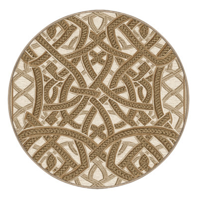 Soft Plush Abstract & Geometric Classic Trellis Area Rug in Brown – Beige Binding