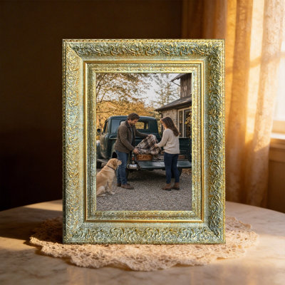 5" x 7" Antique Gold 3 PCS Heritage Style Picture Frame for Holiday Gifting