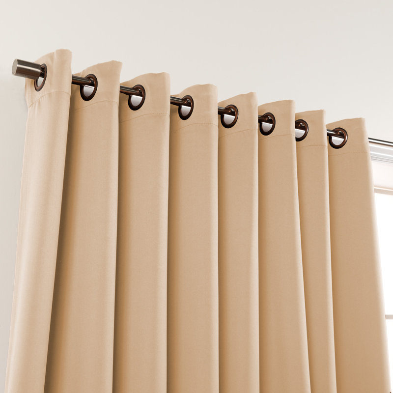 Panneau de rideau uni simple occultant et thermique avec œillets Scarsdale, Beige, l 100 po x L 96 po