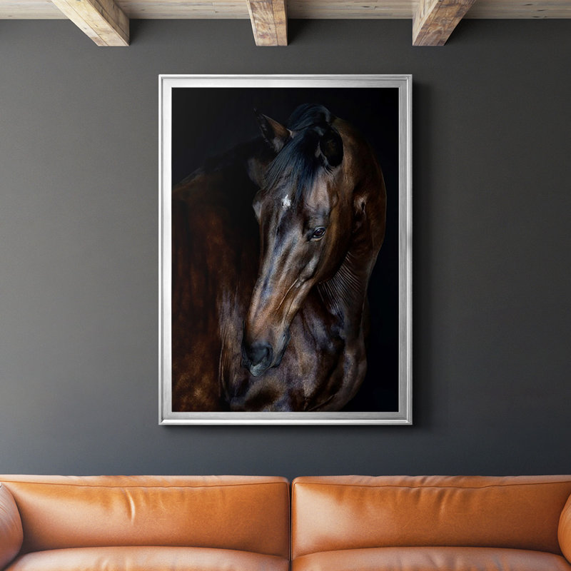 Sunlit Horses I, reproduction d'art encadrée, Argent, H 24,5 po x l 18,5 po x P 1 po