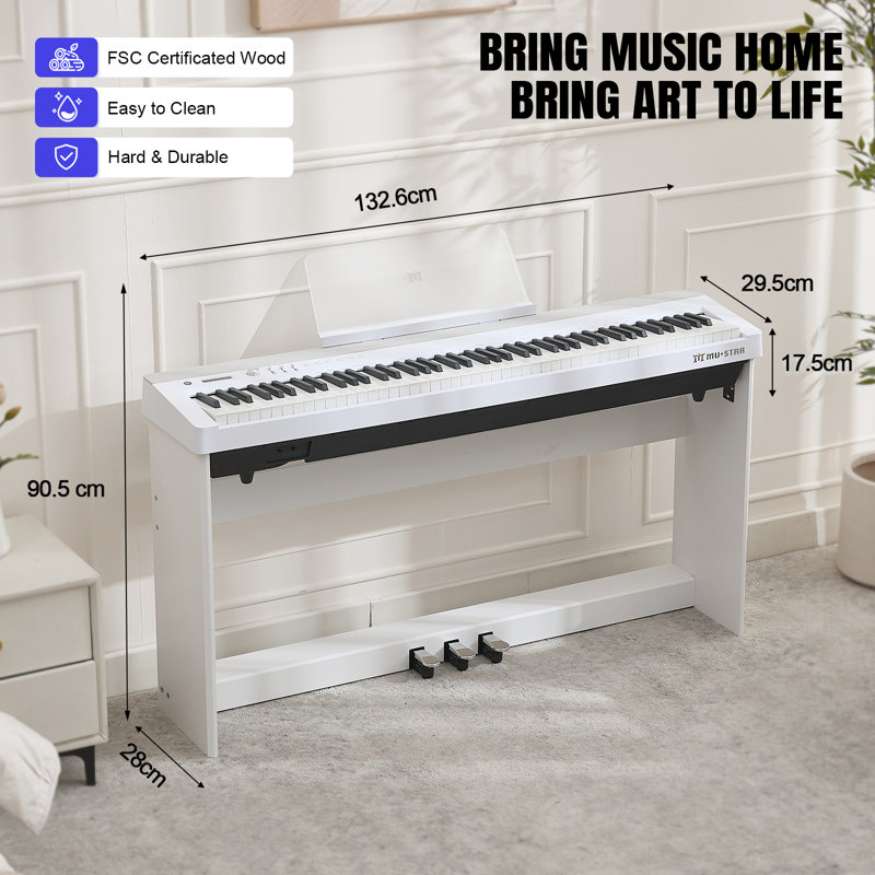 White Wood Electric Play Music Instrument