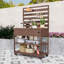 Chariot de cuisine en bois avec évier, ouvre-bouteille et tablettes mobiles