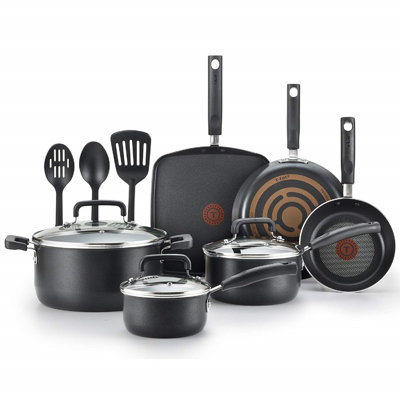T-fal Signature Total Non-stick 12-piece Cookware Set, Black