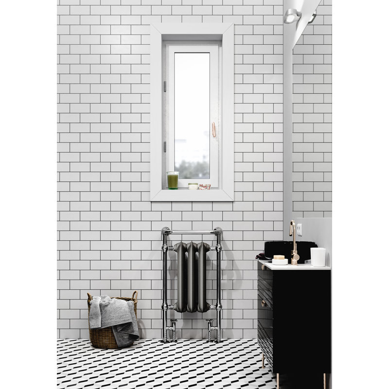 Plain Towel Rail Cast Iron Traditional Bathroom Radiator, Grey
