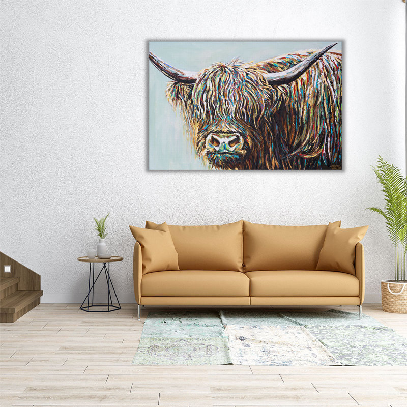 Woolly Highland I - reproduction d'art sur toile, H 20 po x l 30 po