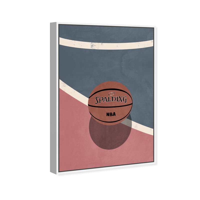 Zone de basketball - Peinture sur toile, H 24 po x l 16 po, Toile blanche encadrée