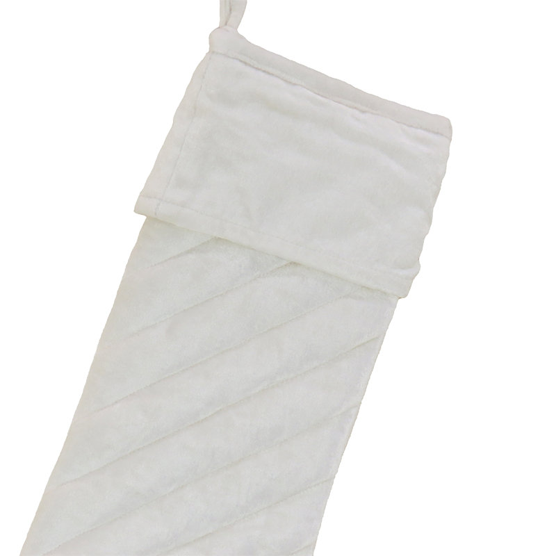 19'' Ivory Quilted Velvet Christmas Stocking