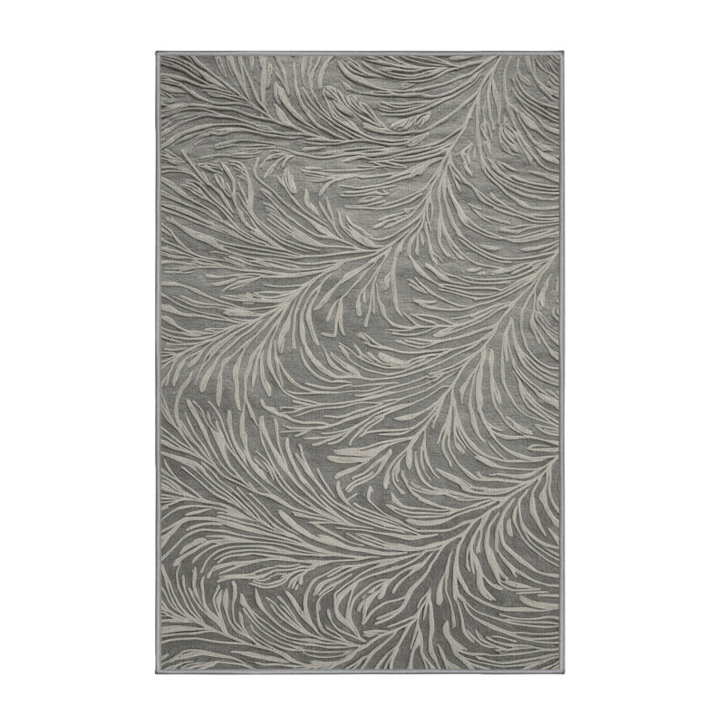 Tapis gris lavable à la machine, Rectangle 2 pi x 3 pi