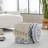 18" Storage Ottoman In Black And Ivory Handwoven Wool With Tufted And Knotted Design
