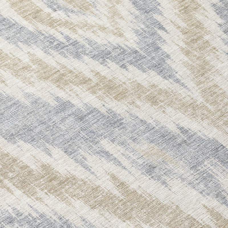 Tapis Ceajay ACN3071 Ikat lavable à la machine pour intérieur/extérieur, Ivory, 2 pi 3 po x 7 pi 6 po