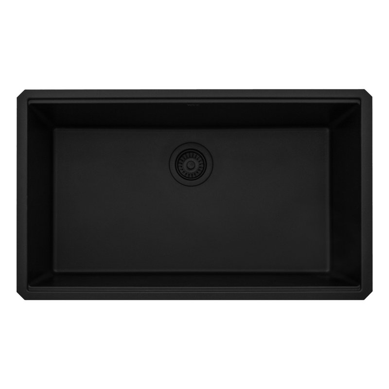 Ruvati 33-inch Undermount Workstation Granite Composite Kitchen Sink, Black