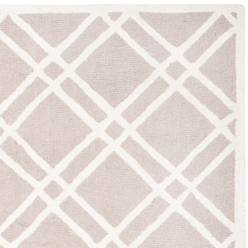 Deedgra Hand Tufted Wool Geometric Rug, Rectangle 2' x 3'