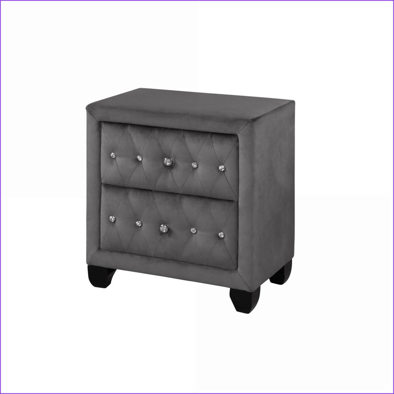 Table de chevet 2 tiroirs Sophia, Gris