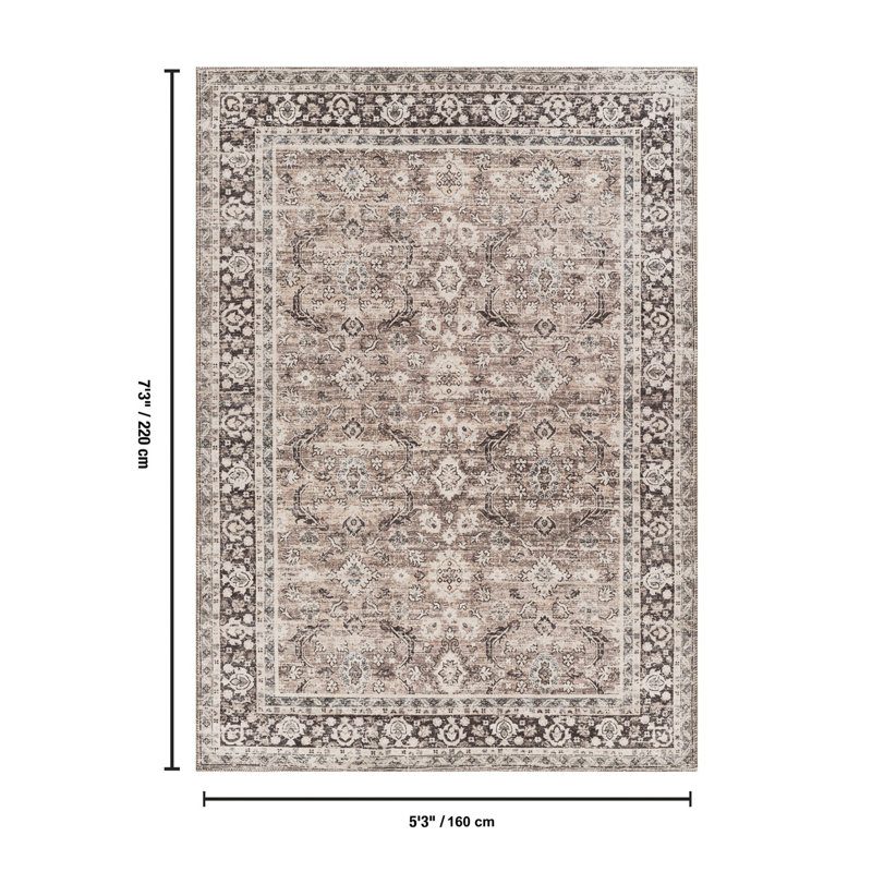 Multi Color Special Design Area Rug, Rectangle 5'3" x 7'3"