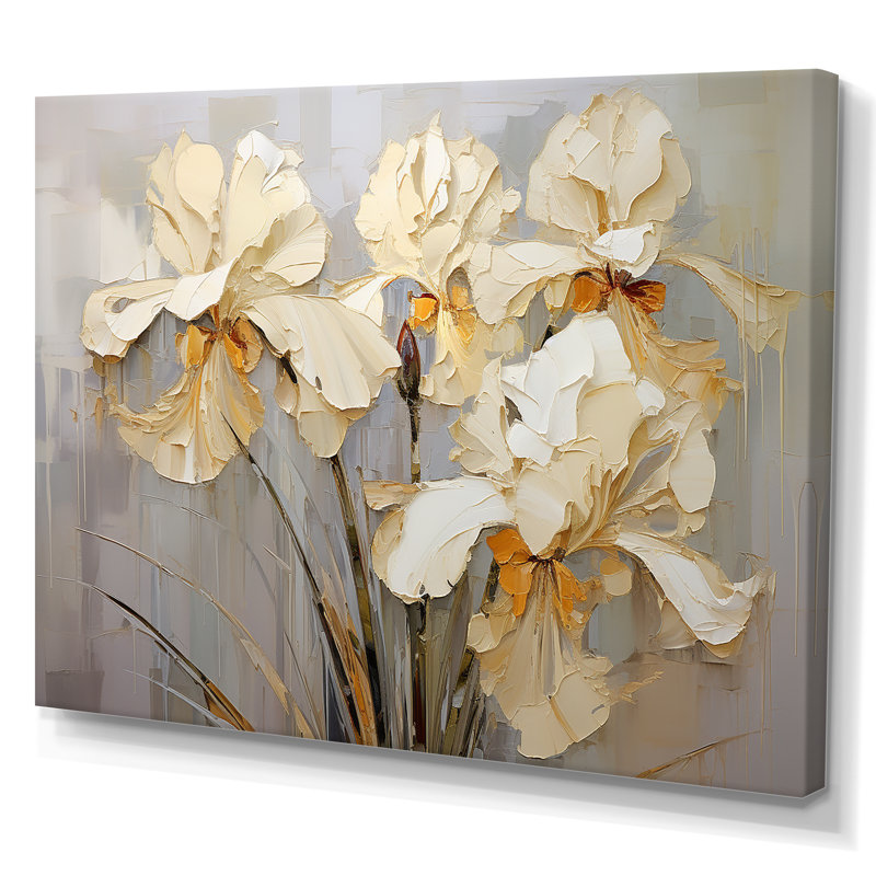 Golden Serenade of Irises sur toile, Toile tendue, H 12 po x l 20 po x P 1 po