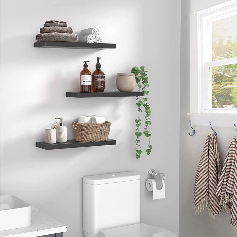 Antionette 3 Piece Floating Shelf, Black