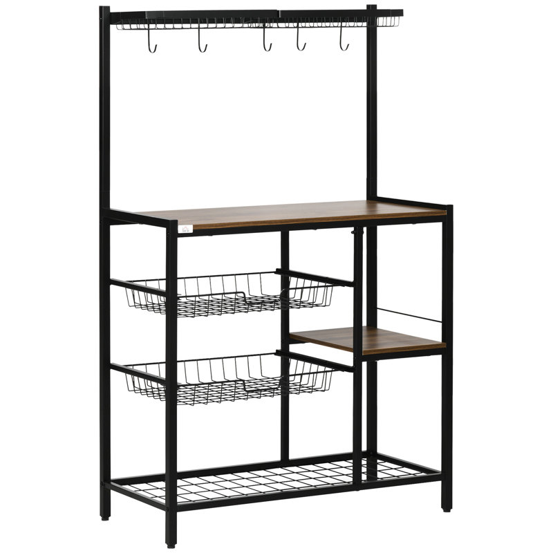Étagère de boulanger standard en acier 32,9 po avec tablette à micro-ondes