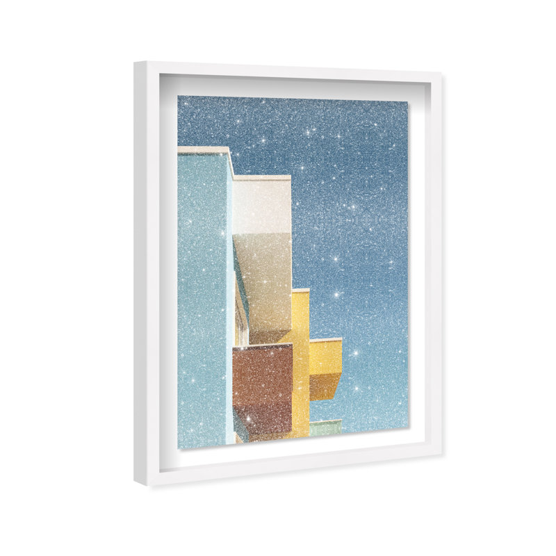 Orthogonal Sky View Shadowbox Architecture Print by Oliver Gal, Black Frame, 10 x 15, 21.5"H x 31.5"W, White Shadowbox